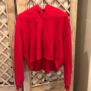 john galt cropped red sweatshirt